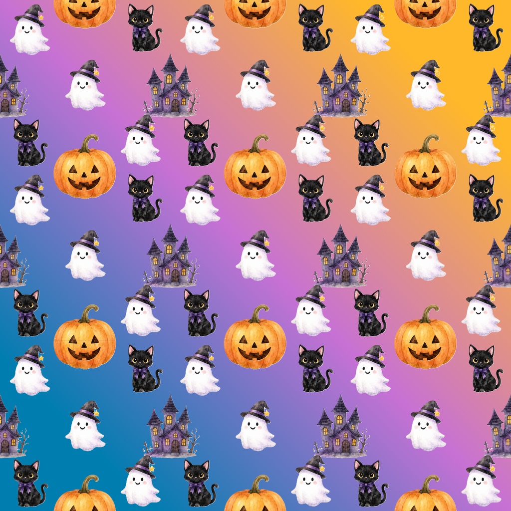 【ハロウィンのデジタルペーパー】12枚セット|PNG形式