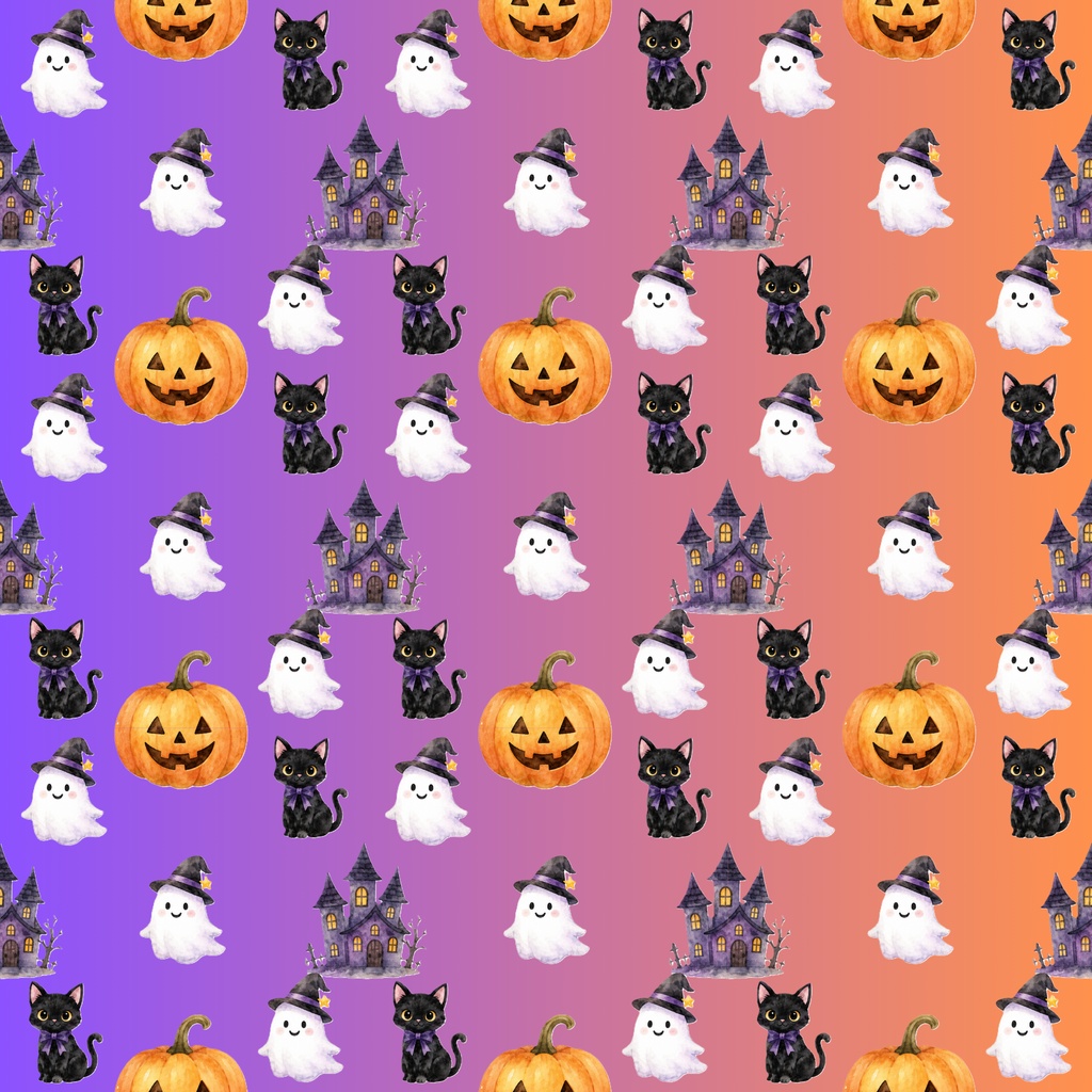 【ハロウィンのデジタルペーパー】12枚セット|PNG形式