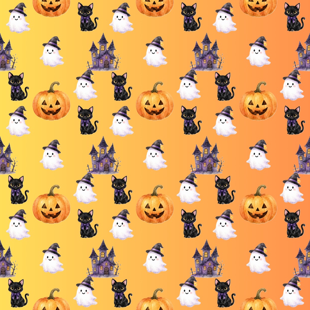 【ハロウィンのデジタルペーパー】12枚セット|PNG形式
