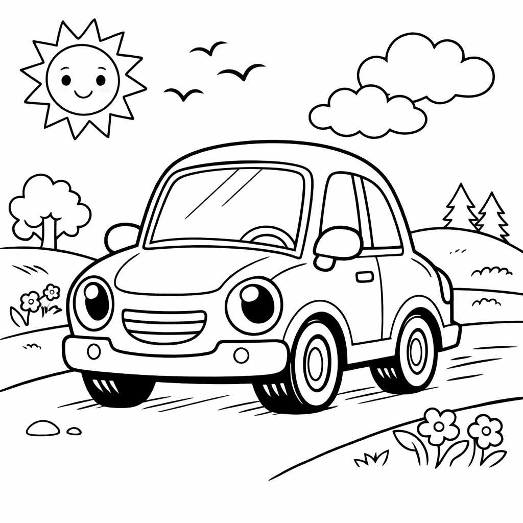 のりものぬりえ｜子供が夢中になるかわいい乗り物