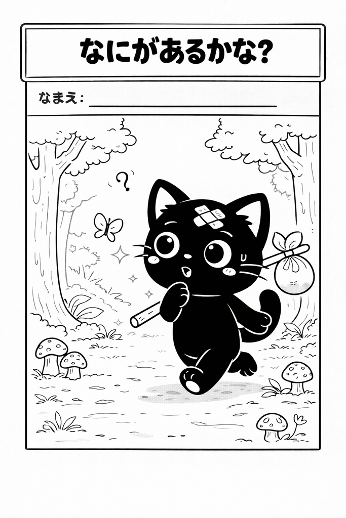 黒猫のぼうけんぬりえ｜ワクワクとドキドキがつまったストーリー