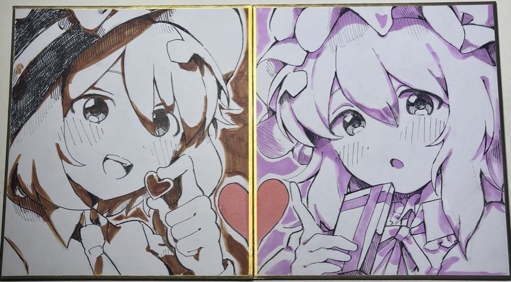 バレンタイン蓮メリー色紙セット🤎💜