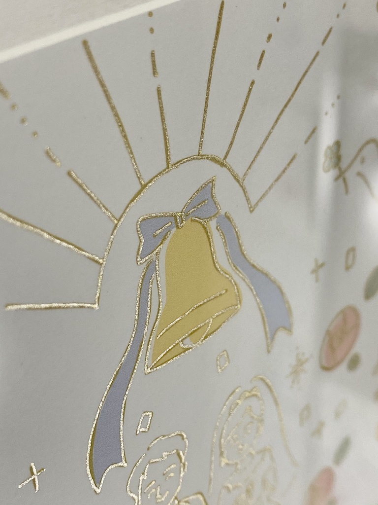 【結婚祝】似顔絵ウェルカムボード 2人の好きなものを散りばめたウエディングイラスト 金の線 結婚式 オーダーメイド