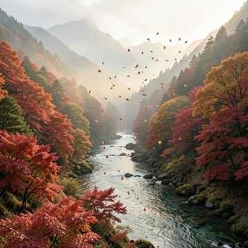 紅葉の渓谷