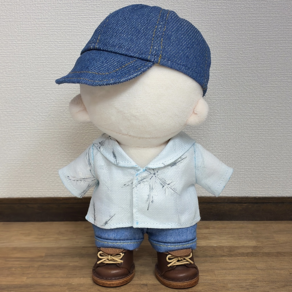 15cmぬいぐるみサイズ 冬の結晶 セーラーカラーシャツ ビエラ生地