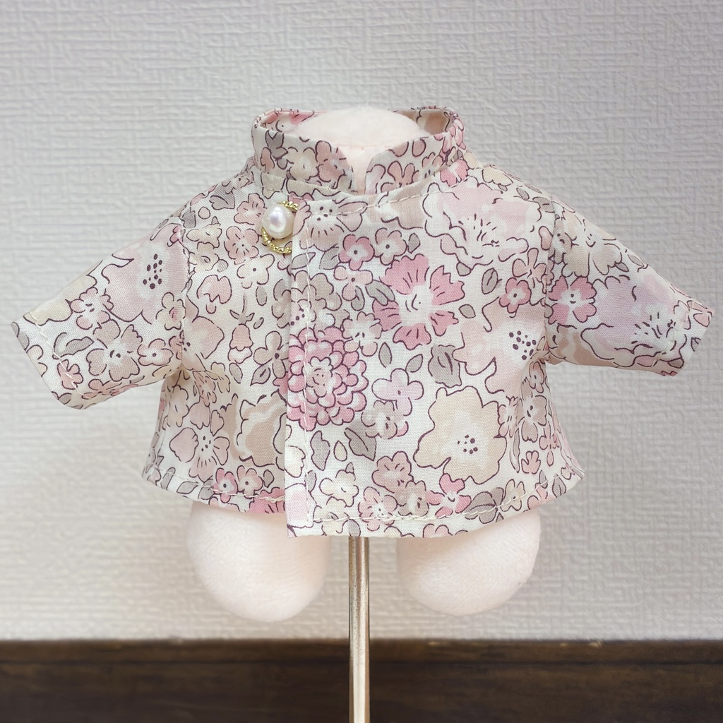 15〜19cm スリムタイプぬいぐるみサイズ バロックパールのマオカラーシャツ ミシェル(リバティ)