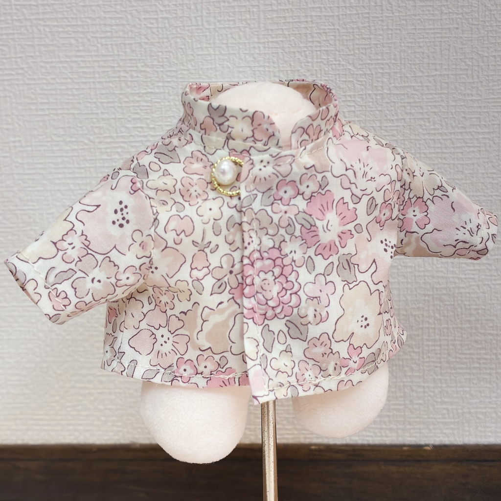 15〜19cm スリムタイプぬいぐるみサイズ バロックパールのマオカラーシャツ ミシェル(リバティ)