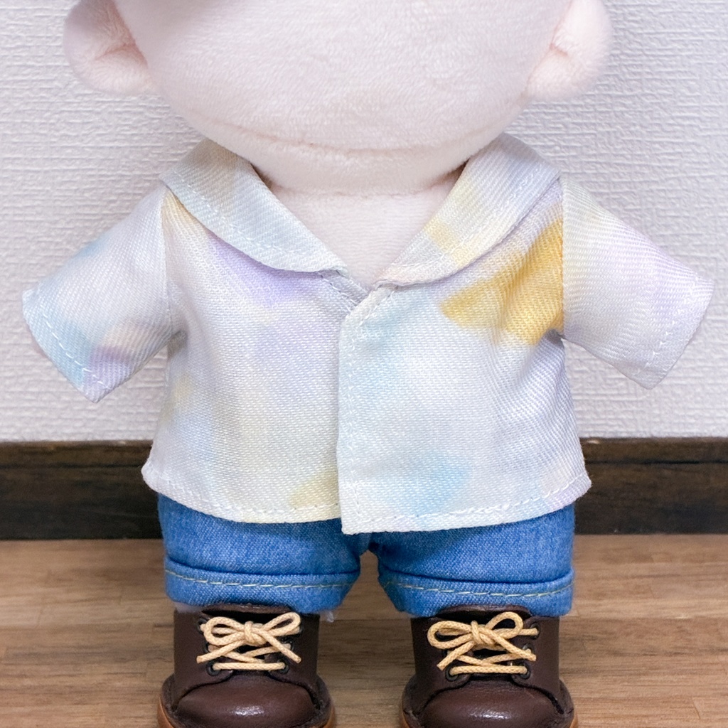 15cmぬいぐるみサイズ 雪のかけら セーラーカラーシャツ ぬい服