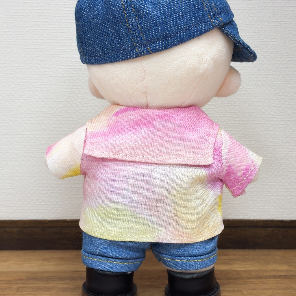 15cm〜ぬいぐるみサイズ さくらピンクのセーラーカラーシャツ