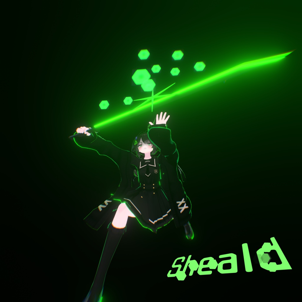 剣型新世代光線銃"Xestrul"VRChat向け3Dモデル+アニメーションギミック