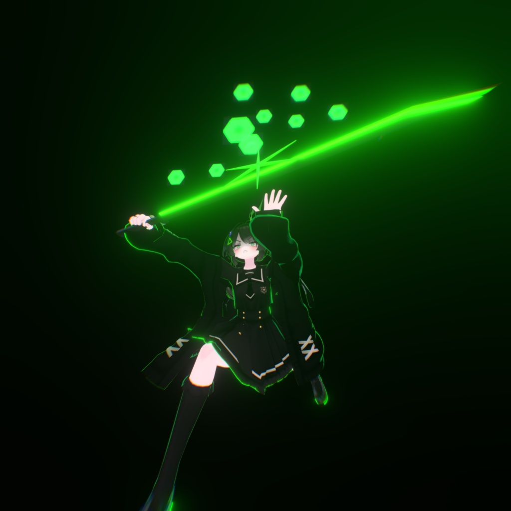 剣型新世代光線銃"Xestrul"VRChat向け3Dモデル+アニメーションギミック