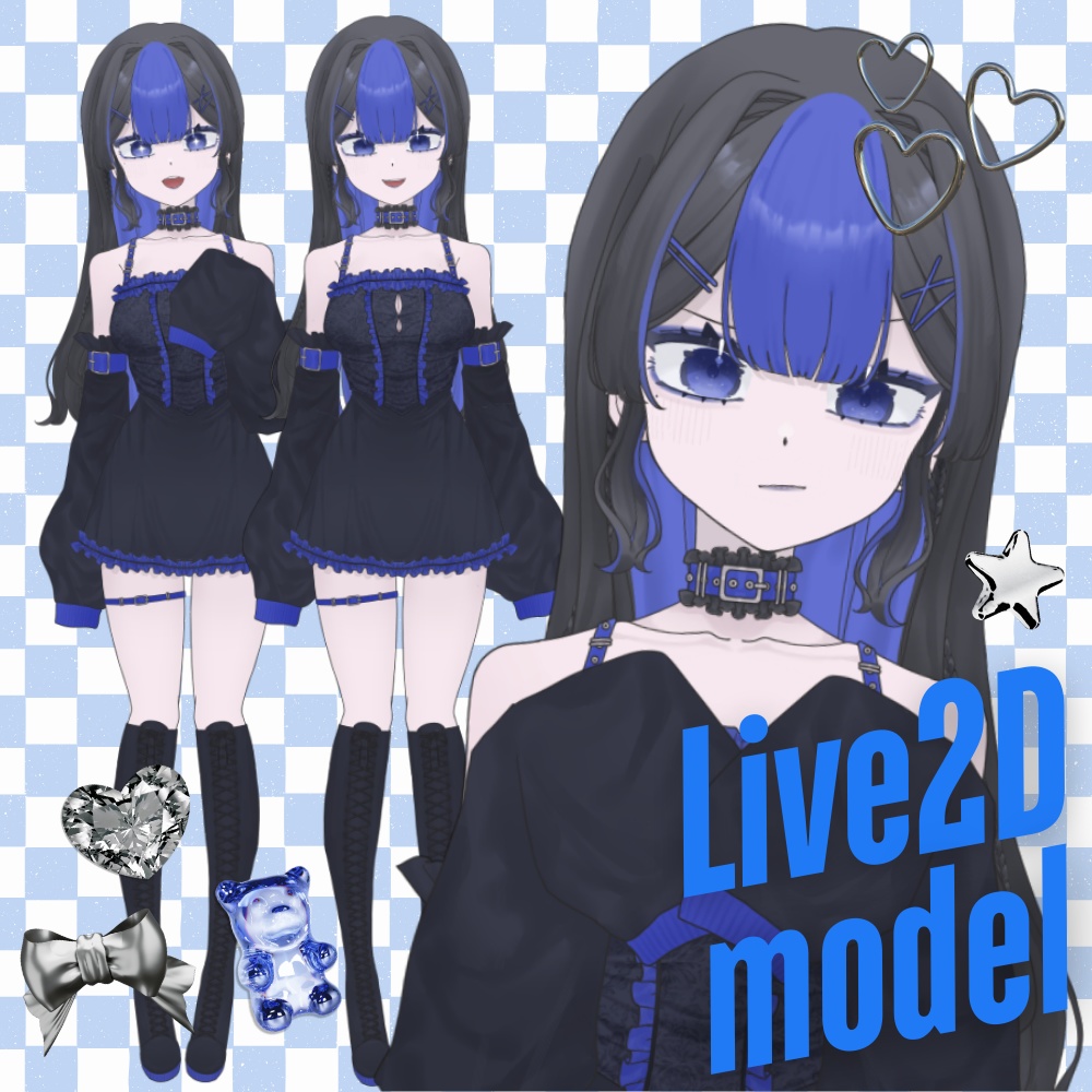 【完售】【1点限定 Live2D】𝔅𝔩𝔲𝔢 𝔥𝔞𝔦𝔯 𝔤𝔦𝔯𝔩【Live2D Model】
