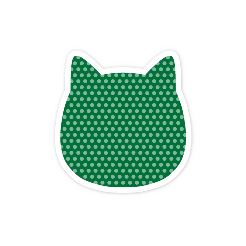 水玉顔シルエット猫ステッカー