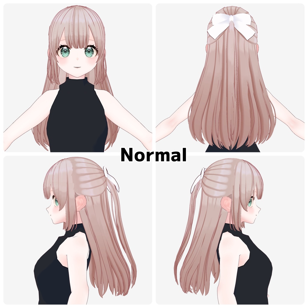 【VRoid】ハーフアップ【ヘアプリセット】