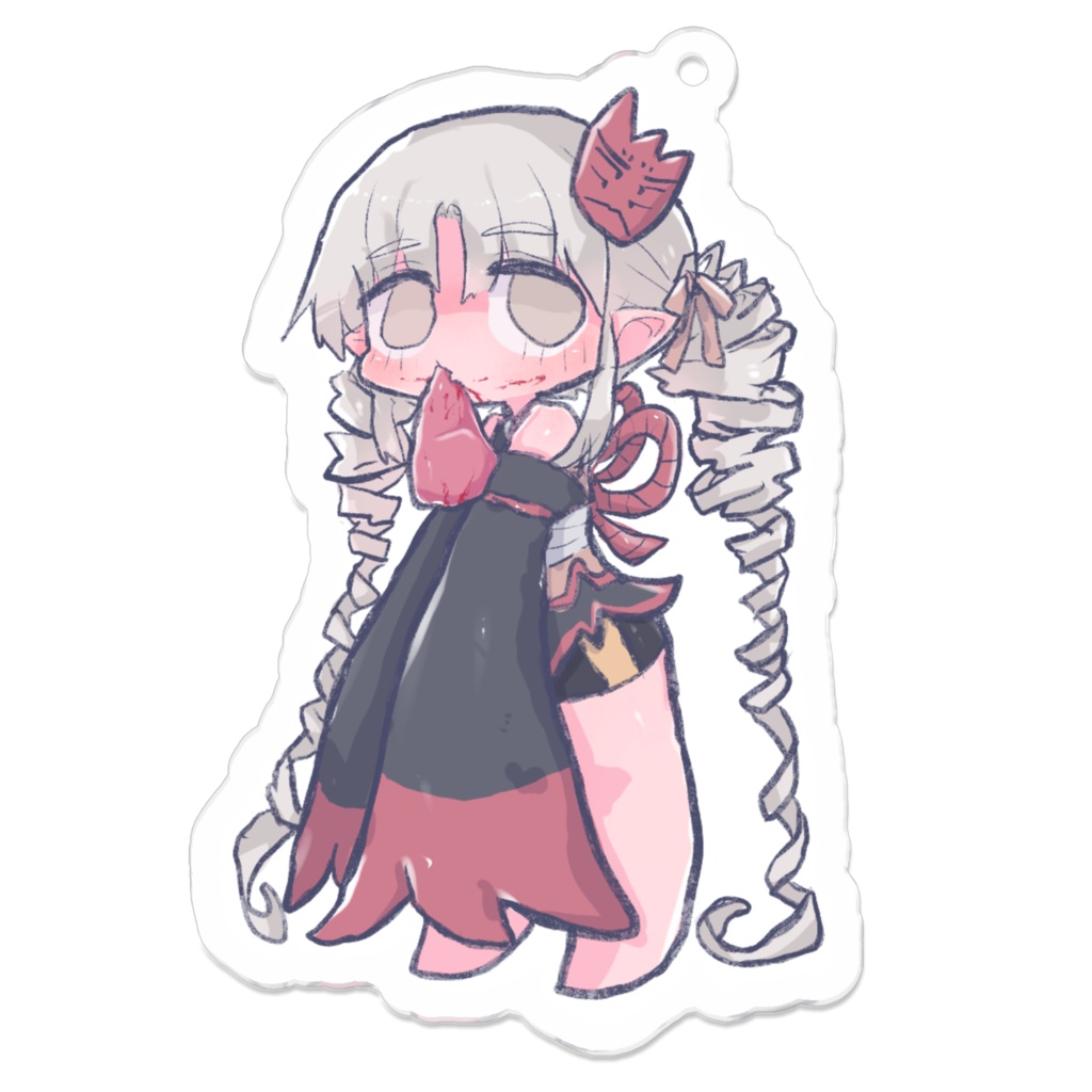 左手で描いたついなちゃんアクキー。