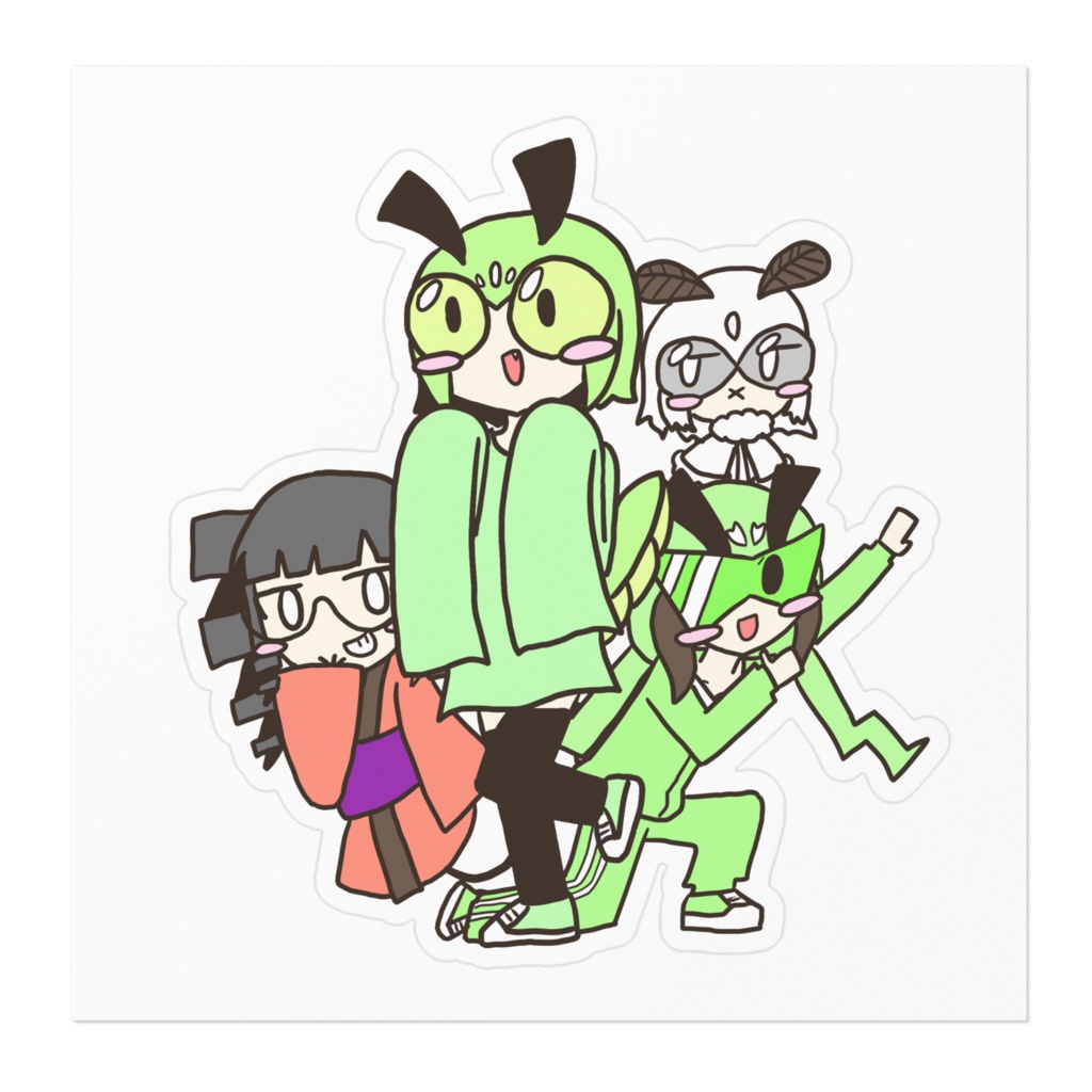 4怪人ステッカー