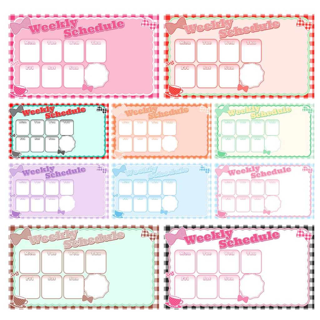 【フリー版あり】ガーリーでシンプルなスケジュール表🎀