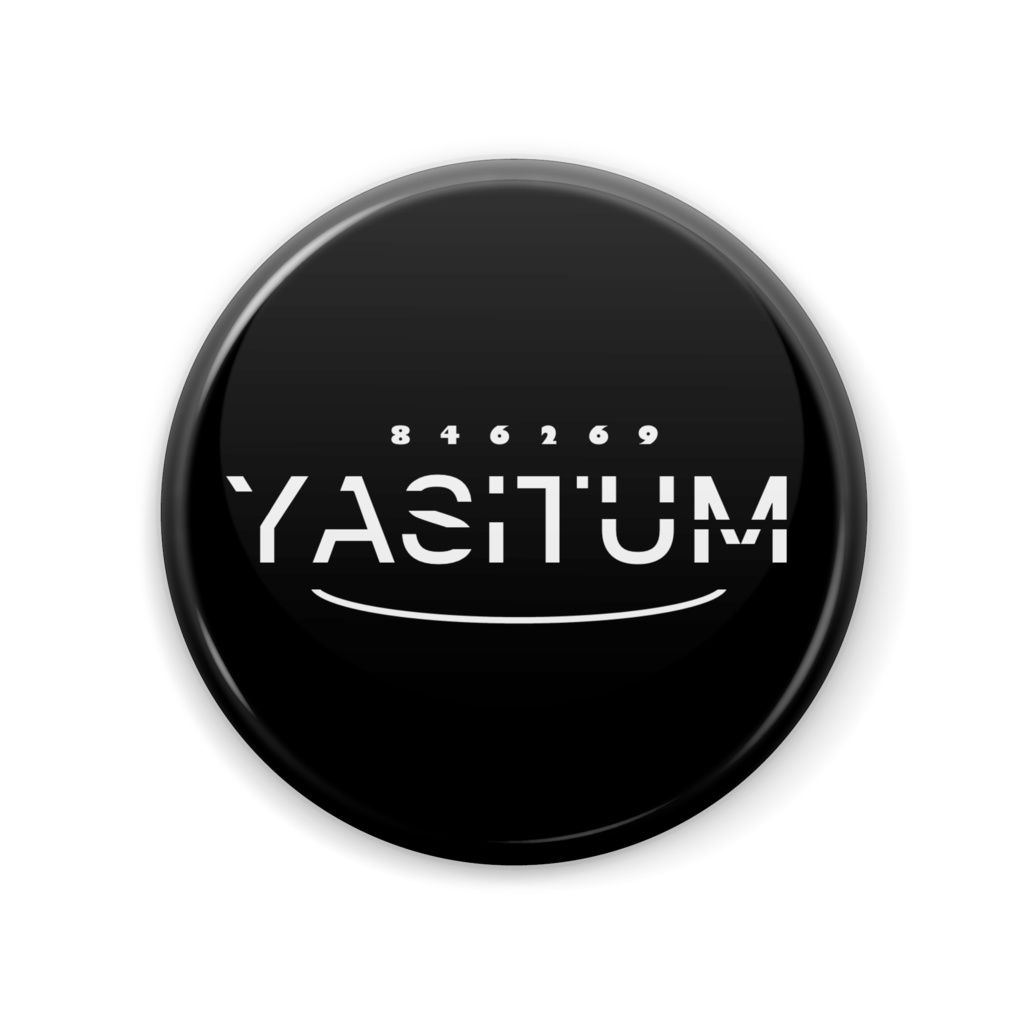 YASITUM ロゴ缶バッジ 黒