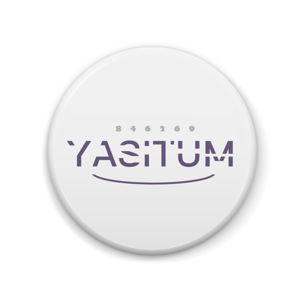 YASITUM ロゴ缶バッジ 白