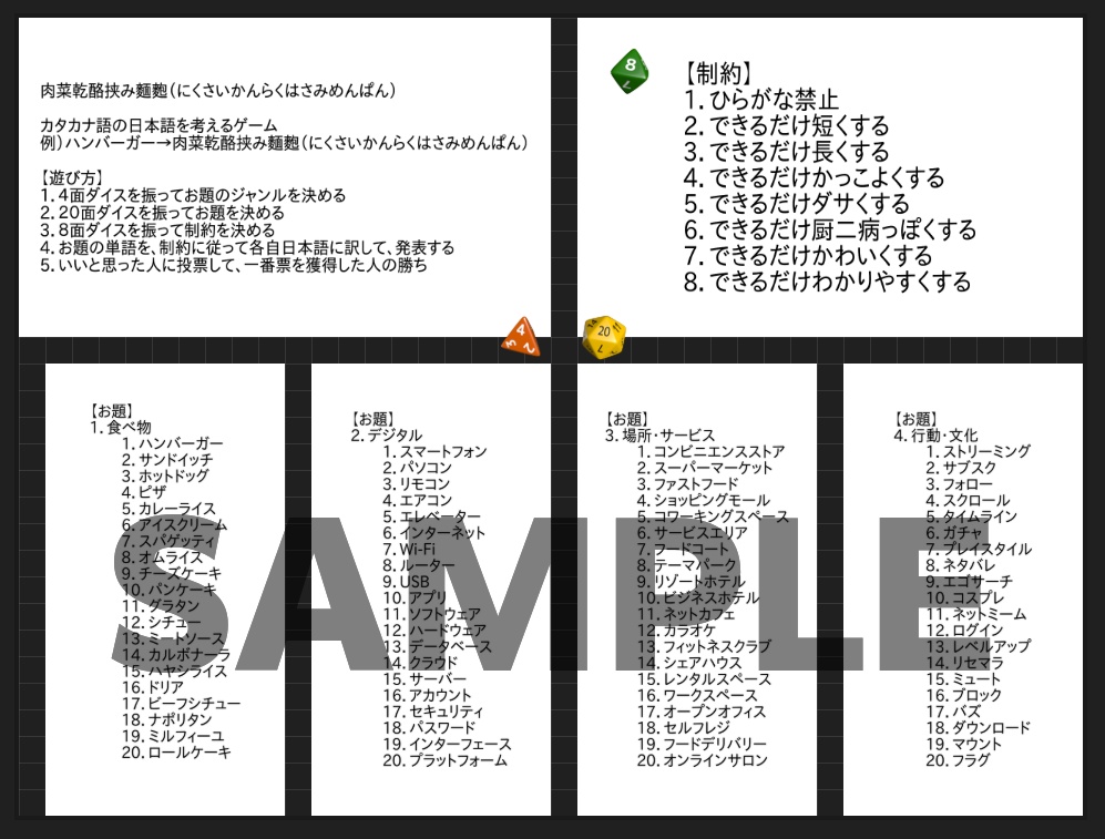 肉菜乾酪挟み麵麭(ダイス版)