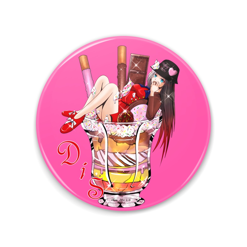 缶ミラー「チョコパフェ」