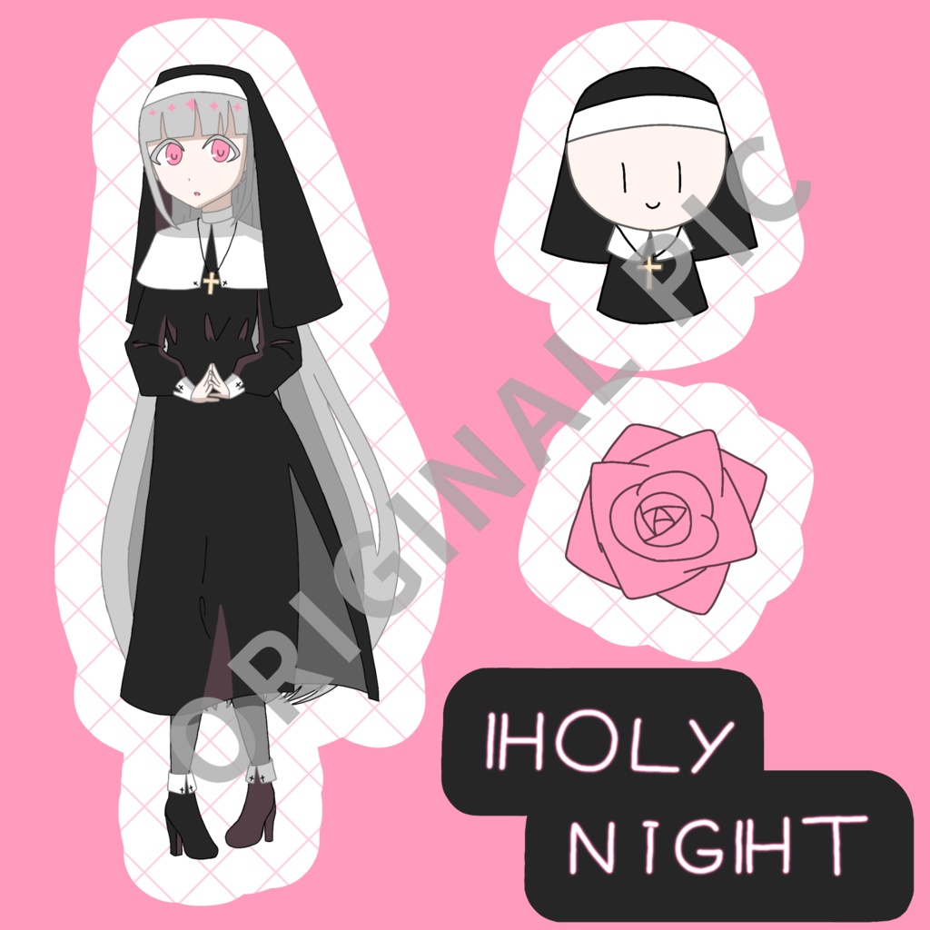 【ジャンク品】光沢紙マグネット シスター・天使セット