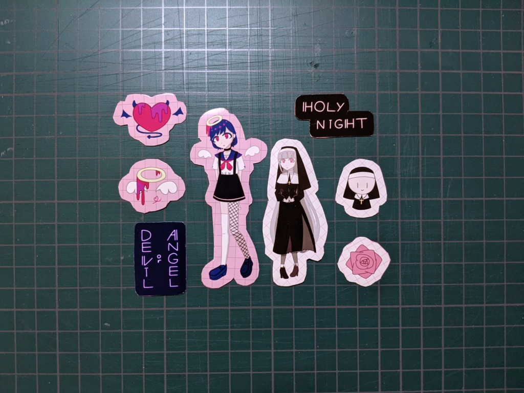 【ジャンク品】光沢紙マグネット シスター・天使セット
