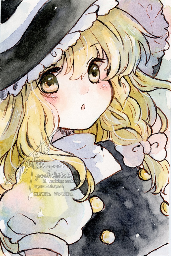 はがきサイズ原画　霧雨魔理沙