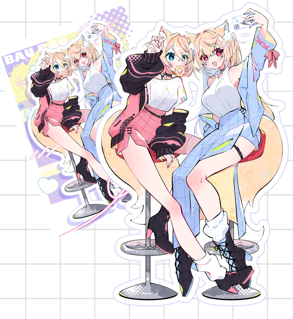 【スパーク新作】クリアポストカード付き/フワモコアクリルジオラマスタンド