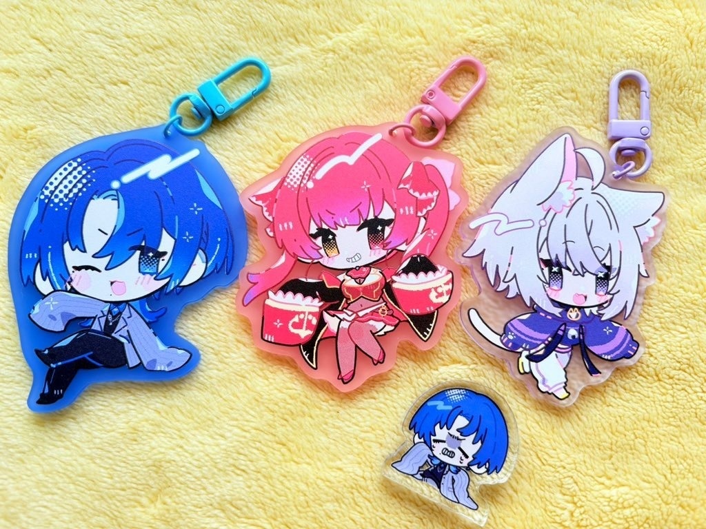 【ホロクル】青マリおかアクリルキーホルダー