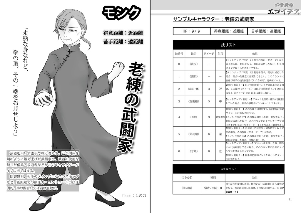 対戦格闘型TRPG 不惜身命エゴイデア