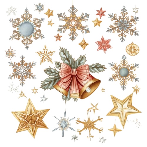 ふんわりパステル*癒しのクリスマス クリップアート10点セット