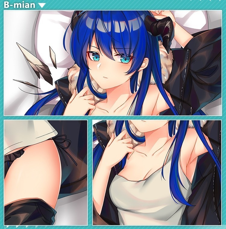 【スノーオレンジオリジナル】アークナイツ モスティマ 等身大抱き枕 二次元アニメグッズ 藍天使 ロングクッション