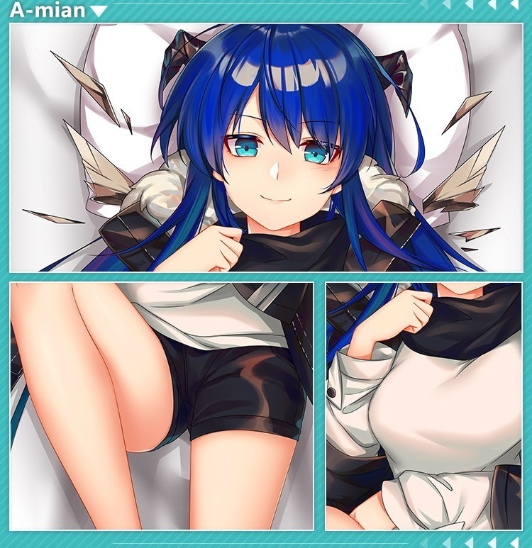 【スノーオレンジオリジナル】アークナイツ モスティマ 等身大抱き枕 二次元アニメグッズ 藍天使 ロングクッション