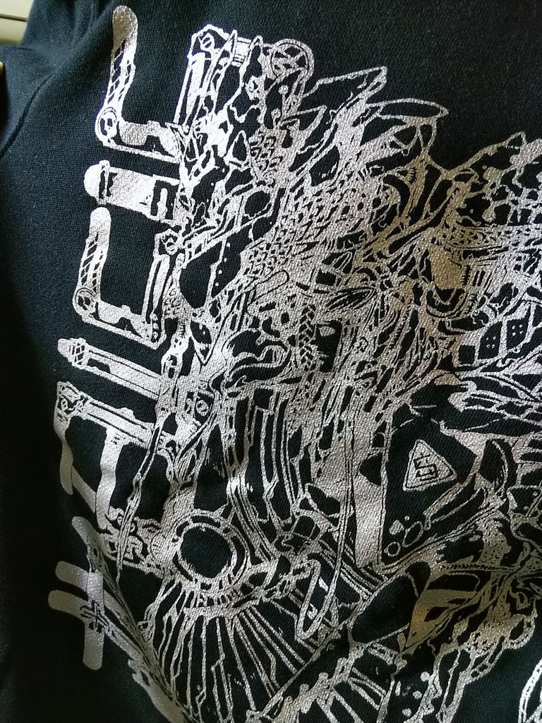 ジップアップライトパーカー(黒×銀)