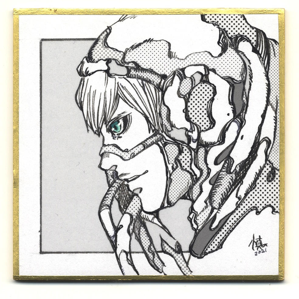 超ミニ色紙「ヨコガオ」（原画）