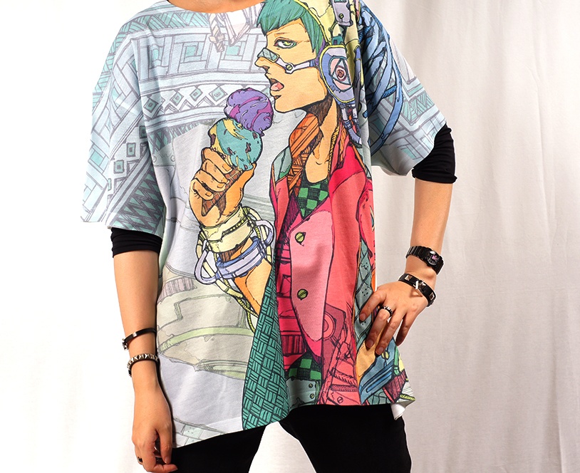 オーバープリントTシャツ「アイス」