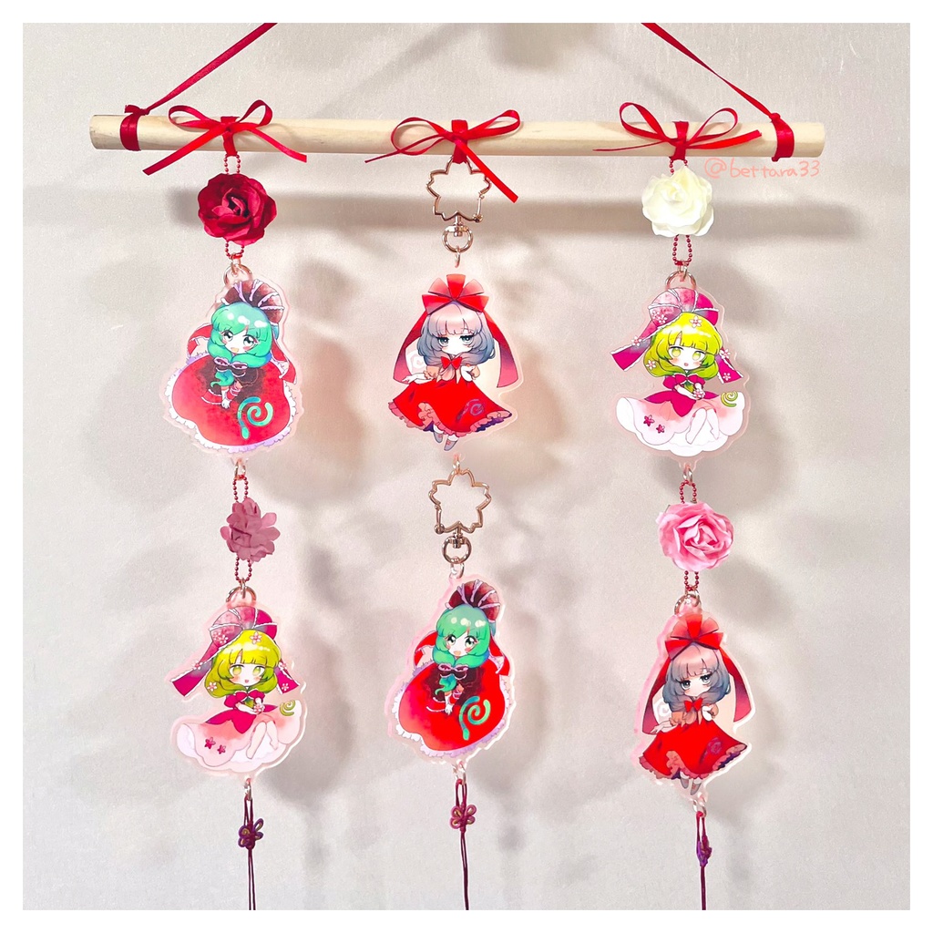 連結できる🎀つるし雛アクリルキーホルダー