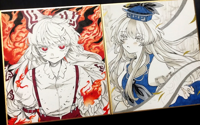 【原画】東方Project 手描き色紙