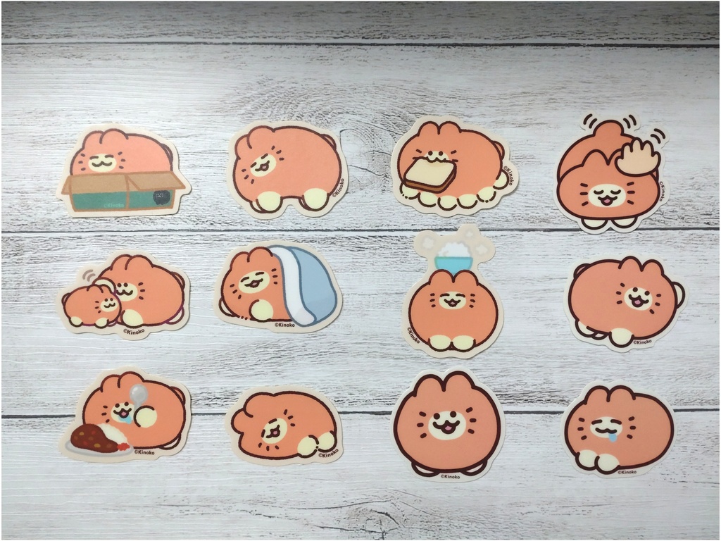 みかんねこ マットなステッカー2