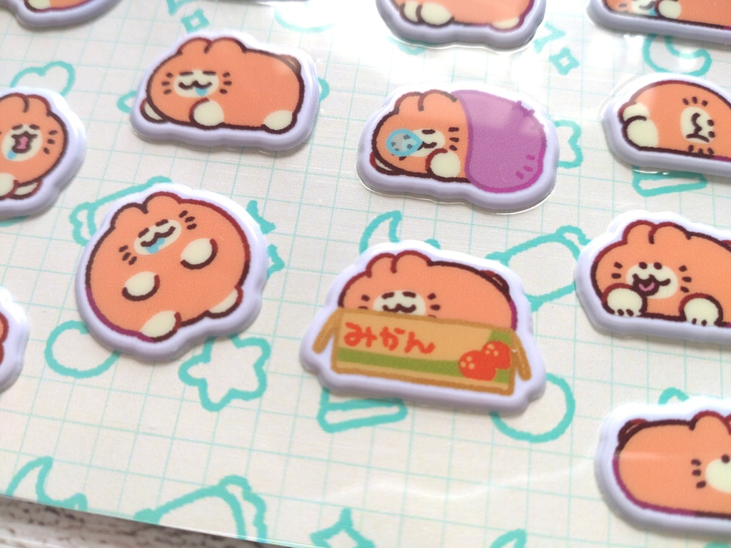 みかんねこ ぷっくりシール