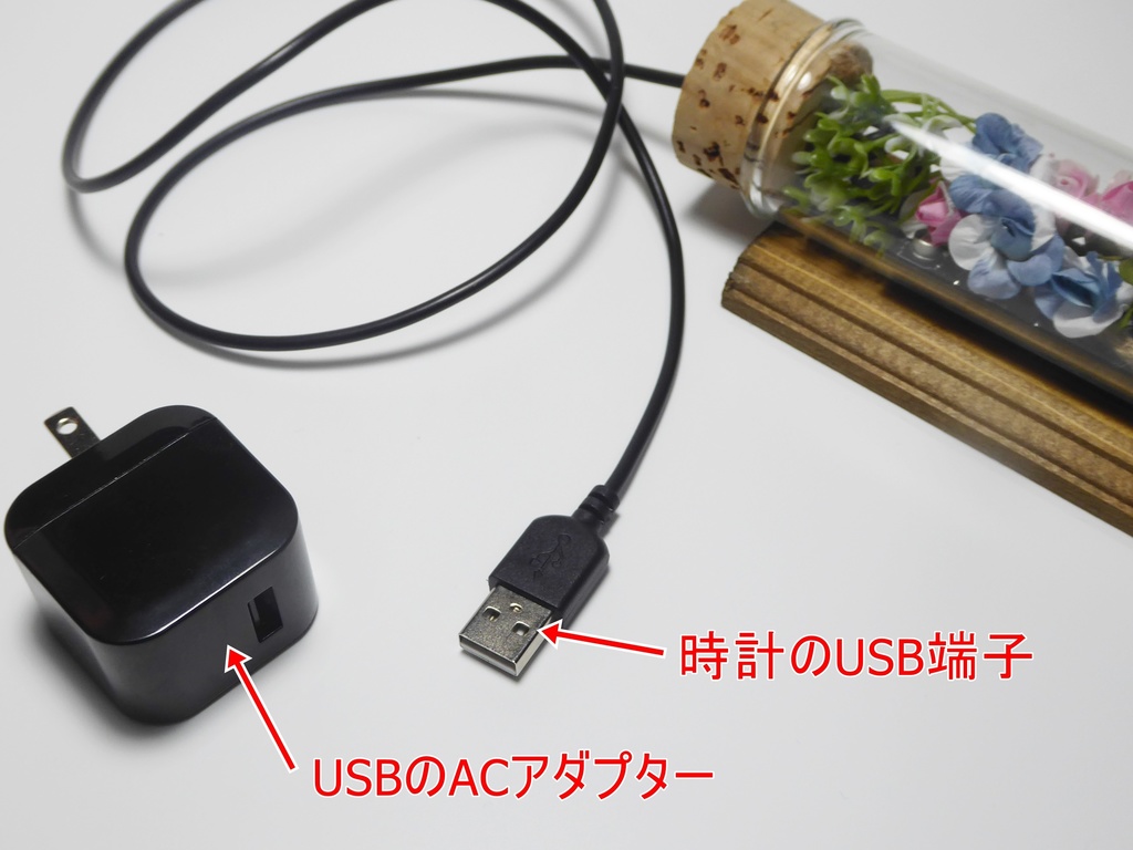 【鏡文字版】コルク瓶型デジタルLED時計(椿)-CK05001-