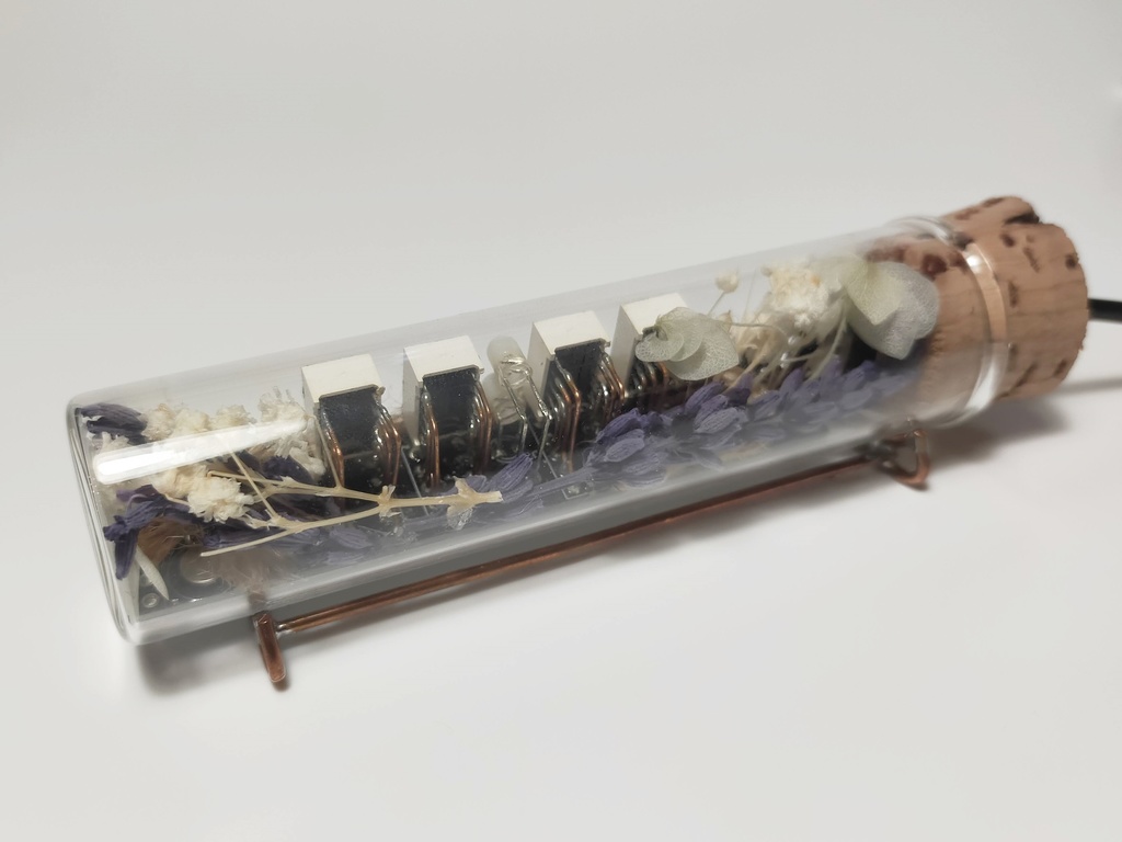 小型コルク瓶型デジタルLED時計(藤)-CK07002-