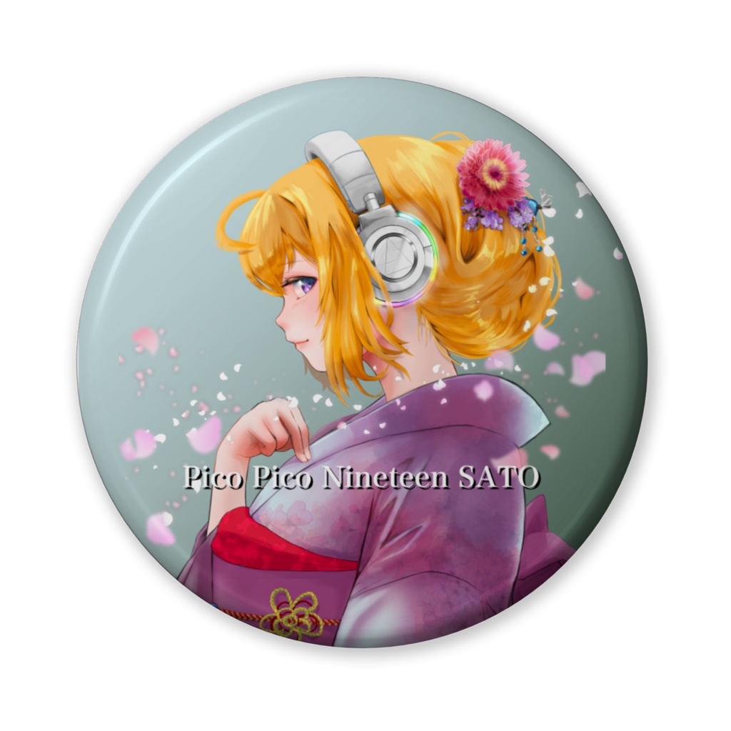 さとさん4周年記念缶バッジ T