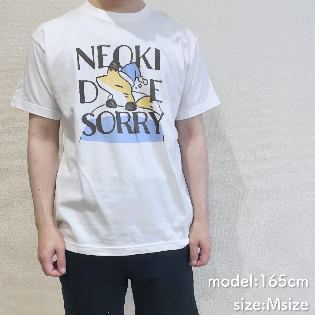 寝起きつねTシャツ