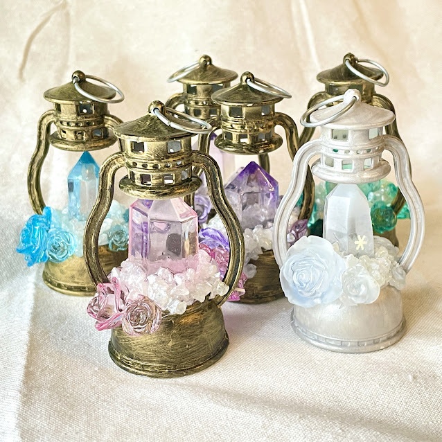 薔薇と水晶のランタン｜幻想的ミニLEDライト