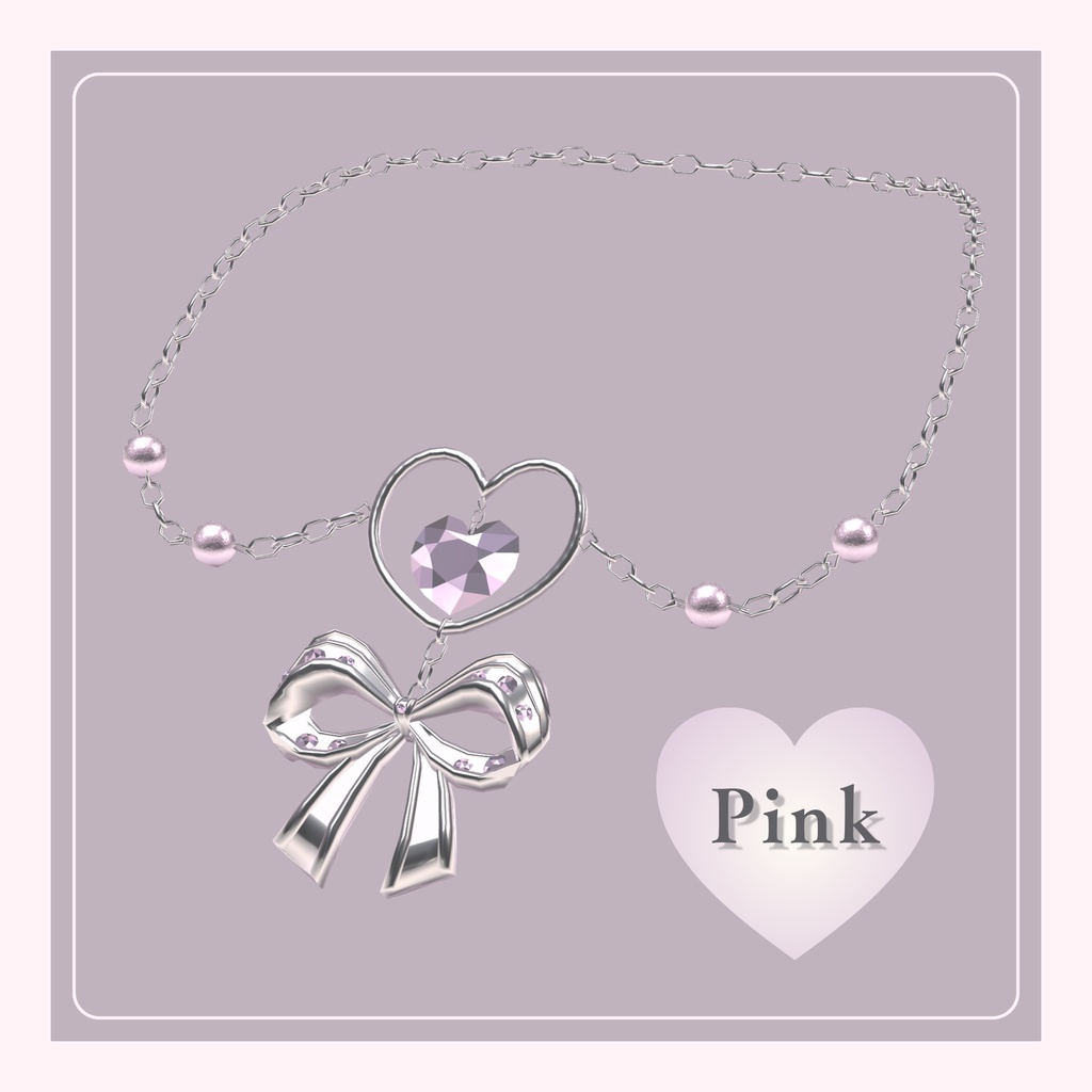 【4color set】ハートリボンチョーカー