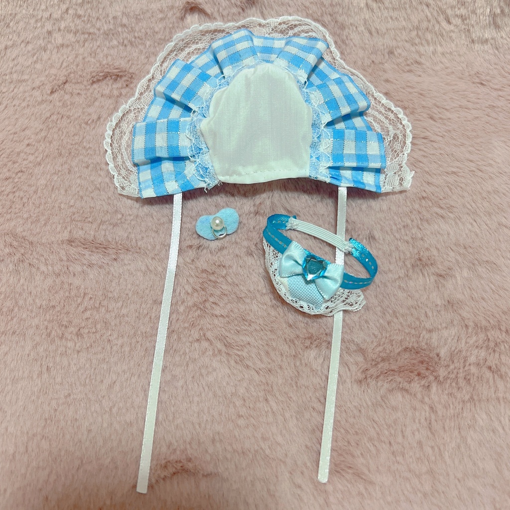 ぬい服⟡赤ちゃんセット︎︎⟡おしゃぶり⟡よだれかけ⟡ボンネット⟡ぱぺ服