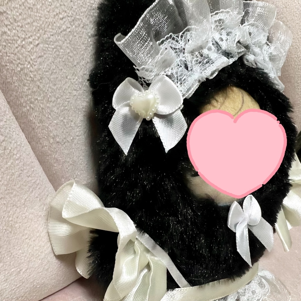ぬい着ぐるみ✧︎メイド服✧︎ねこ耳✧︎黒×白✧︎にじぱぺっと