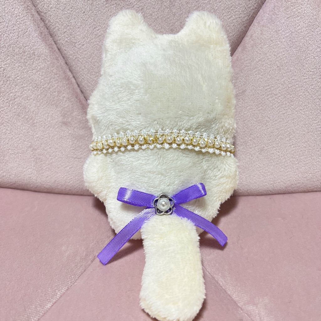 ぬい着ぐるみ✧︎ねこ耳✧︎ホワイト×パープル✧︎にじぱぺっと